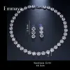 Naszyjnik kolczyków Emmaya marka wspaniała okrągła biała złoto AAA Cubic cyrkonżówka