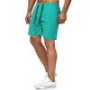 men Beach Shorts Summer Solid Color Fifth Pants Cott Breathable Drawstring Pockets Closure Quick Dry Fitn Shorts 2021 n1MN#