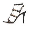 Slingback Heels shoes woman designer sandals valentino high heel dress shoes Noir, blanc, rose, fête nue chaussures décontractées【code ：O】