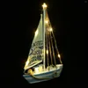 Decorative Figurines Boat Mediterranean Style Decoration Furnishings Wooden Sailing Model Small Ornaments Handcrafted Boats Office