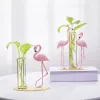 Films Flamingo Glas Decoratie Bloemen Vazen Hydrocultuur Plantencontainer Bloemstuk Creatieve Home Decor Tafelblad Ornament