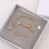 Bracelet de créateur de luxe avec lettrage de célèbre créateur, plaqué or 18 carats, chaîne de connexion, accessoires de bijoux