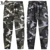 Pantalon pour hommes Plus Taille 7XL 8XL Printemps Automne Pur Coton Cheville Cargo Hommes Vêtements Casual Loose Joggers Camouflage Pantalon Lavé