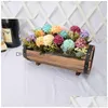 Planters & Pots Carbonized Wooden Flower Pot Succent Plant Potted Planter Outdoor Garden Decor Yq231018 Drop Delivery Home Patio, Lawn Dhfrs