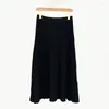 Skirts Naizaiga 2024 Spring Xinao 16pins Thin Worsted Mulberry Silk Long Pleated Skirt A-line Solid Women JNSH159 QWX2