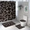 Bath Mats 3D Creative Marble Printing Waterproof Bathroom Shower Curtain With Hooks Anti Slip Mat Set Carpet Toilet Seat