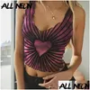 Women Tanks Camis Women039s Allneon Pastel Goth Striped Tieb bar barwnik let Trim egirl estetyka serca bez rękawów Y2K CR1086153 OTFYM