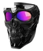 Cool skalle motorcykel ansiktsmask med skyddsglasögon plastmask öppen ansikte motorcykel hjälm moto casco cykling huvudbonad ansikte sköld8695896