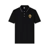 Herren-Polo-Poloshirt mit goldenem Emblem, bedruckt, kurzärmelig, lockeres, lässiges Oberteil, hochdichte Polyesterfaser