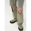 Navio livre 2022 Men's Four Seass New Mid-Waist Straight-Leg Raw Edge Ripped Jeans Mid-Waist Calças Casuais t02c #