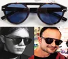 Mens Solglasögon Black Tie 254FS Designer Blue Lens One Frame Business Simple Retro Style Plate Mirror Legs Beach Vacation Sun Glas4396994