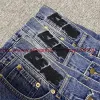 Pantaloni jeans vintage tinti in cravatta Uomo Donna Pantaloni da jogging con stampa lampo di migliore qualità J2tD #