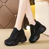 Ukryte obcasy Platforma Platforma Oddychająca Air Mesh Wedge Sock Shoes Woman 2023 Spring Casual Zapatos de Mujer 240313