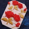 Moldes de cozimento DIY Rose Silicone Bolo Molde Fondant Chocolate Decoração Ferramenta Molde Moldes de Natal