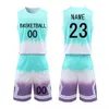 Ensemble de maillot de basket-ball pour enfants et adultes, uniforme d'entraînement pour hommes et femmes, chemise et short de couleur dégradée avec Kit de grande taille 240325