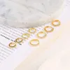 Hoop Huggie 2Pcs Rainbow Small Embrace Stainless Steel Ring Earrings Girl Small Ring Small Spiral Perforated Tragus Round Mens Ring 240326