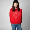 Zadig Classic Sweatshirt Cotton Fashion Hoodie Female Causal Lettera Love Stamppetta con cappuccio Pullover 240312