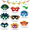 6-18 PCS Dinosaur Party Maski Elastyczne Eva Feel Foam Foam Dino Face For Kids Cosplay Temed Masquerade Aprilis Day Prezent 240326