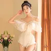 2024 Xianqi costume da bagno donna coreana Instagram vestiti sexy coprire maniche lunghe stile Academy vita alta dimagrante Internet costume da bagno rosso