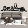 Klistermärken Istanbul Wall Decals Hagia Sophia Decor Art Vinyl Stickers Turkiet Skyline City Church Wallpaper Mosque Islamic Sea Mural LL897