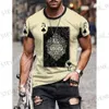 Men's T-Shirts Vintage T-shirt For Man 3d Printed Letter K Design Mens Top Daily Casual Clothing Holiday Travel Short-slved T-shirt T240325