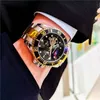 Oguras äkta Tourbillon Water Ghost Watch Mens hela automatiska mekanisk klocka Vattentät lysande multifunktionell herrklocka