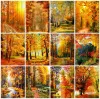 Stitch AZQSD 5D Diamond Painting Autumn Mosaic Picture Rhinestone Full Square Diamond Embroidery Nature Landscape Tree Home Decor