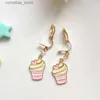 Ear Cuff Ear Cuff WENHQ Gold Cartoon Clip Earrings Cute Girls Cute Little Animal Factory Cuff Earrings Silicone Pads Earrings Earclips Y240326