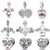 Loose Gemstones Fit Original Bracelets 925 Sterling Silver Ie Sister Heart-Shaped Charms Beads Sparkling Zircon DIY Birthday Jewelry