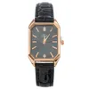 Fashion Diamond Inlaid Square Leather Band Women's Quartz Watch