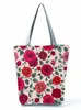 Väska blommor tryckta kvinnor axel lila hög kapacitet mode handväska akvarell fällbar rese lagring tote anpassad mönster