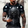 Męskie koszulki vintage horror 3D czaszka czaszka męska T-shirt Klasyczny Casual O Neck Short Slve Fashion Lose Oversizee Tops T Shirt Men T240325