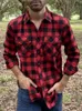 Mens Plaid Flannel Shirt Spring Autumn Male Regular Fit Casual Long-Sleeved Shirts For USA SIZE S M L XL 2XL 240320