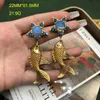 Ear Cuff Ear Cuff Middle Age Western Fish Shaped Five Star Moon Stone Ear Long Ear Clip Y240326