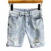 Samla Plus Size Men fi dolne środkowa talia Krym dżinsowe luźne dziura vintage rozryte krótkie dżinsy męskie letnie hotpants Q4su#