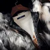 2021 FI Erkek Kışlı Kış İnce Simulati Tilki Kürk Ceketleri/Erkekler Yüksek Kaliteli Boş Zamanlı Kapşonlu Ceketler U6XX#