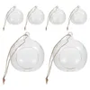 Candle Holders 6 Pcs Hanging Glass Ball Sphere Terrarium Holder Flat Planter Decor Tealight Lights