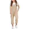 Tute casual senza maniche per ragazze Tute larghe con cinturino per spaghetti Pagliaccetti Pantaloni lunghi con tasca 1 Vestiti per bambini neutri di genere 240307