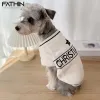 Tröjor fathin lyxig hund tröja krämig vita husdjurskläder för tax bulldoggeddy chihuahua hundkläder