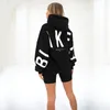 Kobiety z kapturem damskich litera wydrukowana luźne kobiety z długim rękawem moda swobodna streetwear w kobietę bluza jesienna zima lady pullover 2024