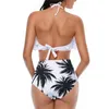 Bikinis Set Nouveau été femmes taille haute hors Shoder volants volants haut de bikini maillots de bain maillot de bain Sports nautiques plage Drop De Dhpy7