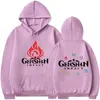 Sweats à capuche pour hommes drôle Anime Genshin Impact jeu feu Logo femmes hommes mode dessin animé hiver décontracté surdimensionné sweats à capuche