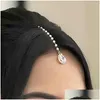 Hair Clips Barrettes Simple Sparkling Water Drop Pendant Forehead Chain Boho Bride Rhinestone Bit Jewelry Accessories Delivery Hairjew Otbzi