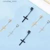 Polsino dell'orecchio Polsino dell'orecchio Punk Uomo Forte magnete Magnetico Croce Ear Stud Set Orecchini non penetranti Orecchini finti Regalo per il fidanzato Amante Gioielli Y240326