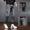 Invierno Cálido Fleece Jeans Hombres Harem Hombres Jeans Stretch Cott Grueso Veet Pantalones Hombres Azul Negro Pantalones Casuales Masculino d5Dv #