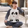 Verdikte Warme Lente Herfst en Winter Pyjama 2 stks/set Mannen en Vrouwen Paar Homewear Flanel Lg-Mouwen Carto Zachte Nachtkleding l17t #