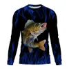 vahşi bas balıkçılık grafik tişörtler 3d baskılı erkek tişörtler fi yuvarlak boyun lg kollu balıkçılık meraklısı tees giyim 18v4#