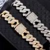 Anklets Flatfoosie Hip Hop Iced Out Chunky Cuban Chain Anklets for Women Luxury Rhinestone Link Ankle Bracelets Beach Barefoot JewelryC24326