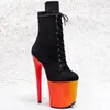 Dance Shoes 20CM/8inches Suede Upper Modern Sexy Nightclub Pole High Heel Platform Round Toe Women's Ankle Boots 337