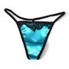 3PCS Glossy Lace Trim G String Silk Satin Women Thong Large Size Sexy Ladies T-back Underwear Plus Size Nightwear 240315